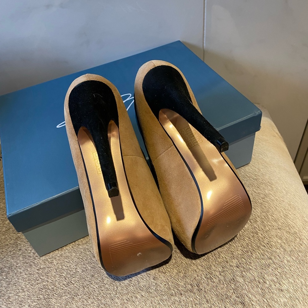 David Dixon Suede Platform Peep toe Heels - Picture 7 of 9